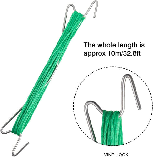 10 Pcs Tomato Support Hooks with 20 Plant fixing clips Plant Climbing Hooks Garden Hooks for Garden Flower Vegetable, Iron Plant Vine Tie Support ...