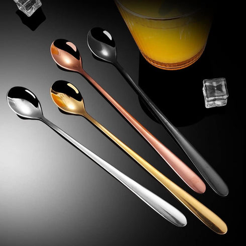 4 Pieces Coffee Spoons Teaspoons Stainless Steel Espresso Spoons Long Handle Soup Spoons Ice Cream Dessert Cake...
