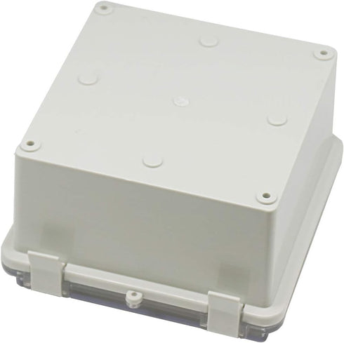Zulkit Junction Box ABS Plastic Dustproof Waterproof IP65 Electrical Boxes Hinged Shell Outdoor Universal Project Enclosure Clear Cover with 2 Cab...