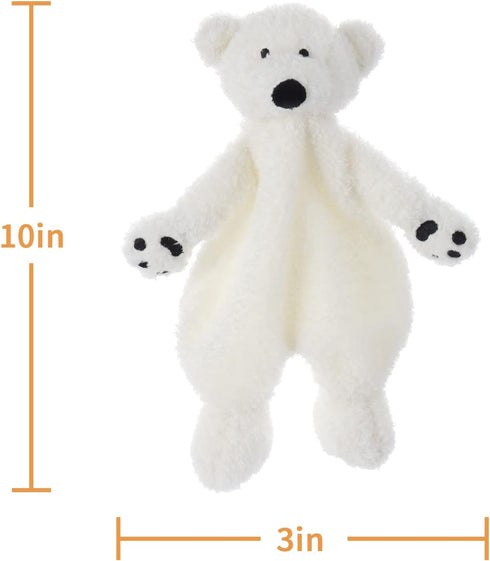 Apricot Lamb Arctic Stuffed Animals Security Blanket White Polar Bear Infant Nursery Character Blanket Luxury Snuggler Plush 10 Inches...
