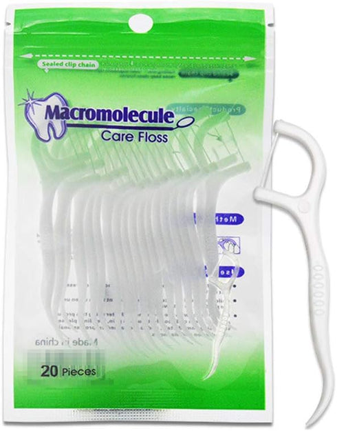 120Pcs/6 Packs Disposable Dental Floss Picks Teeth Flossers Toothpicks Stick Oral Care Tools for Teeth Cleaning, White...