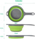2 Pack Kitchen Foldable Silicone Strainer Colanders, Collapsible Colanders with Handles, Space-Saver Folding Strainer Colander for Draining Pasta,...