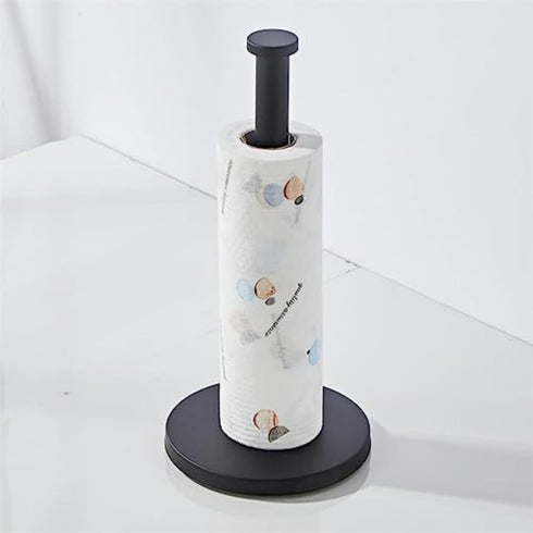 Paper Towel Holder, NSCMQSL Black Kitchen Towel Holder, Steady Countertop Paper Towel Holder with Weighted Base for Kitchen Roll Holder (Black)...