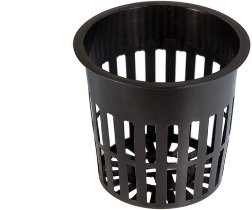 xGarden - Black 4" Round Mesh Pot Cups - 25 Pack, Lightweight Economy Net Pots, Thin Lip & Slotted Sides, UV Resistant & BPA Free Plastic, Indoor ...