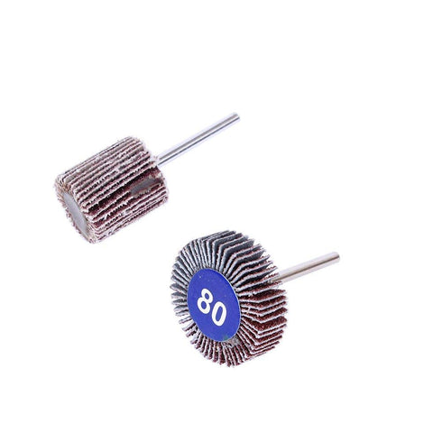 AUTOTOOLHOME 20PCS Abrasive Flap Wheel Sander 80 Grit 1/8" Shank Diameter 32mm 3/8" Thick and 1" Abrasive Sandpaper Flap Sanding Wheel Grinding He...
