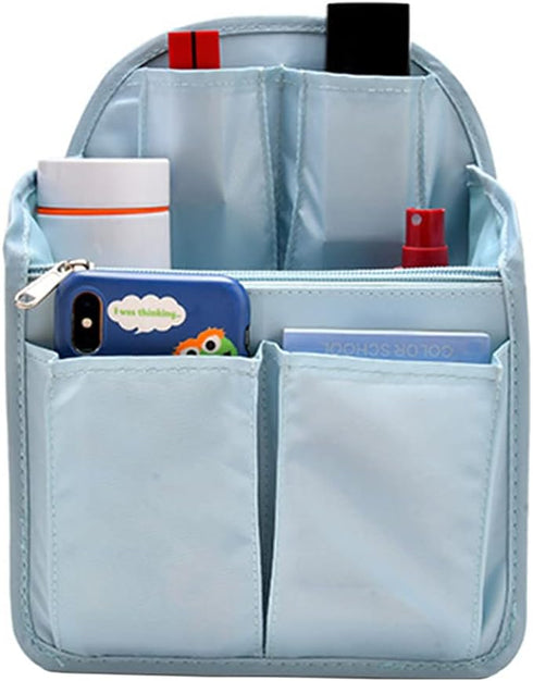 HOYOFO Mini Backpack Organizer Insert Small Shoulder Bag Divider for Rucksack Purse Lightweight Nylon, Light Blue...