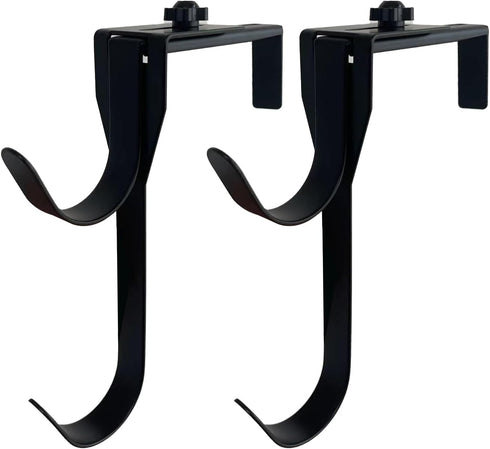 Pool Pole Hanger/Hook, 2 Pcs Adjustable Aluminum Storage Hook, Rust Resistant Double Hooks for Pool Accessories & Garden Tools (Black)...
