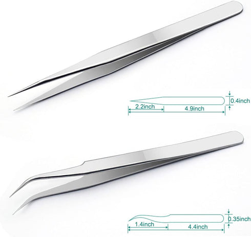 6PCS Tweezers Set, Stainless Steel Tweezers Set Kit for DIY...