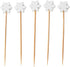 Restaurantware 3.5 Inch Snowflake Cocktail Picks, 100 Sturdy Food Picks - Sharp Point, Disposable, White Bamboo Decorative Picks, Use At Holiday P...