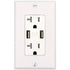 BAOMAIN 3.1Amp Dual USB Receptacle Outlet, 20 Amp Duplex Tamper Resistant Receptacle Plug, Wall Plate Included, UL&CUL Listed, White (Pack of 1)...