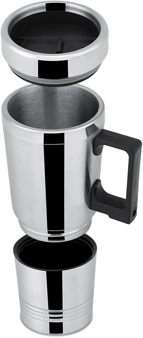 300mL Travel Kettle, Stainless Steel Electric Car Kettle, Car Heating Cup, Portable Travel Water Heater for Camping Trips (24V)...