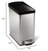 simplehuman 10 Liter / 2.6 Gallon Bathroom Slim Profile Trash Can, Brushed Stainless Steel with Plastic Lid...