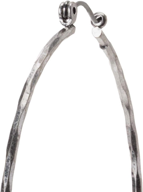 Lucky Brand Silver Hammered Hoop Earrings, One Size...