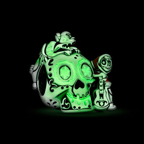 Pixar Coco Miguel & Dante Skull Glow-in-the-dark Charm Fit Women Bracelet Necklaces Fashion Gifts 925 Sterling Silver DIY Jewelry...