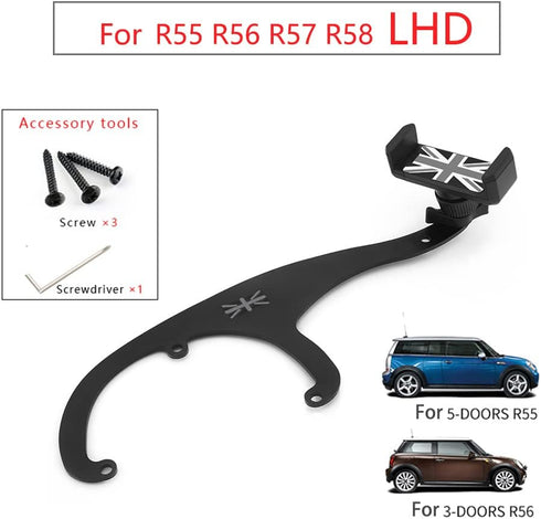 Heinmo 360° Rotatable Phone Holder GPS Cup Mount with Car Cradle for Cooper Clubman Countryman Paceman Hatchback R55 R56 R57 R58 R59 2006-2015 Sma...