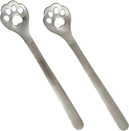 Fox Run Cat and Dog Paw Print Baking Spoons For Cookie Decoration, Set of 2, Stainless Steel...