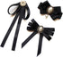 Black Bow Brooches Pin For Woman Girls Pre-Tied Collar Neck Clips Bow Tie JW59...