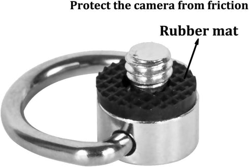 Stainless Steel D Ring Screw Hinged Holder Camera Fixing Screw 1/4"-20 Thread for Tripod DSLR Cameras for Quick Release Wrist Strap Sling 2 Pack...