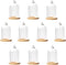 10 Pieces Glass Dome with Wooden Base Glass Vial Pendant with Wood Hollow Glass Cabochons Charms (38x25mm Wood Color)...