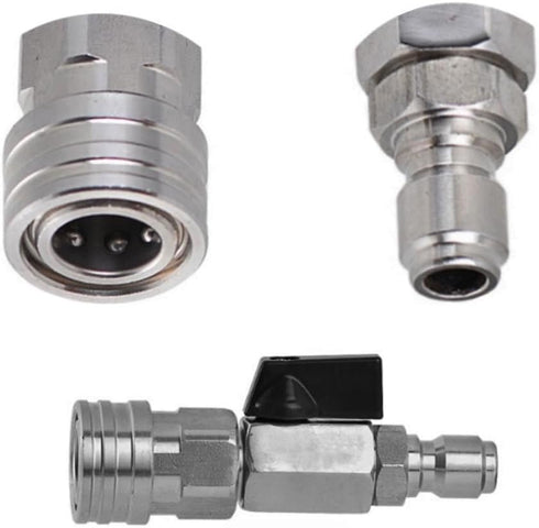 High Pressure Washer Ball Valve, Stainless Steel Quick Connect Ball Valve for Power Washer Hose, 1/4 NPT...
