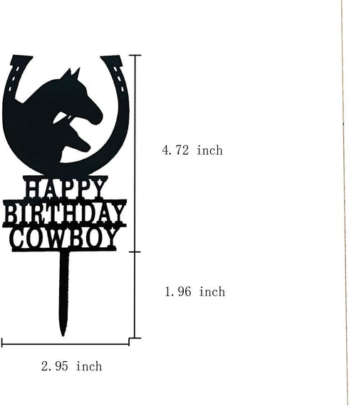 Happy Birthday Cowboy Cake Topper, Unicorn Cake Topper, Horseshoe Cake Topper, Birthday Party Decoration...