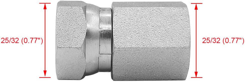 (2-PACK) 1405-08-08 Hydraulic Hose Adapter Fitting 1/2"-14NPTF Female × 1/2"-14NPSM Female Pipe Straight Carbon Steel...