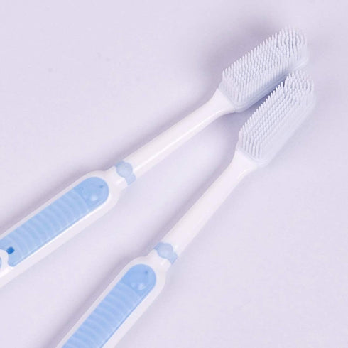 COOL & FRESH Silicone Bristles Toothbrush 2 Pack - Effective Manual Toothbrush...