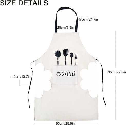 Kitchen Apron with Hand Wipe, Aprons for Women with pockets,Waterproof for Cooking Baking Painting...