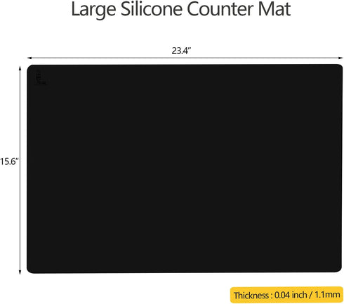 Thick Silicone Counter Mat Large 23.4"by15.6", Heat Resistant Mat for Kitchen Table/Countertop Protector/Non Stick Pastry Baking Mat Placemats, Si...