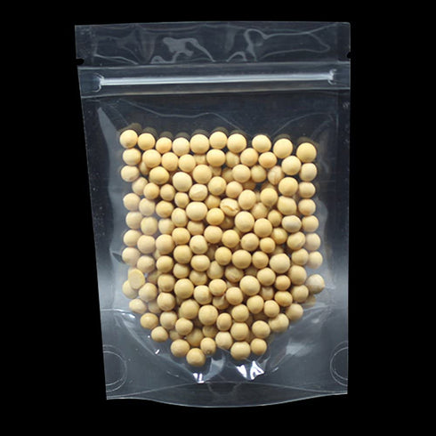 PABCK 100 Pack (Inside Size 4.25x5.24 inch) Clear Resealable Stand Up Bags Heat Seal Zipper Lock Reusable Storage Pouches for Zip Food Storage Loc...