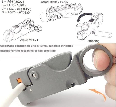 2 pcs Automatic Stripping Plier Cable Stripper Tools Double Blades Stripped Wire SS551...