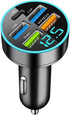 66W 5 Port Car Charger, 12-24V Quick Charge Automotive Fast Charging with USB PD Super QC 3.0 Cigarette Lighter Plug, Universal for SUV Truck RV 1...