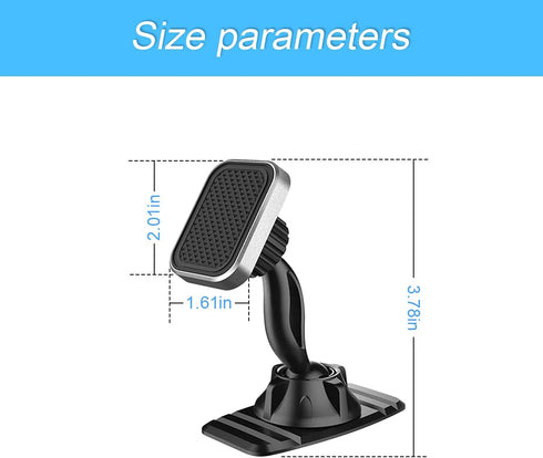 Magnetic Phone Mount for Car, 360° Rotatable Universal Mobile Phone Holder for Dashboard and More Places, Suitable for iPhone 12/12 Pro/Pro Max Mo...