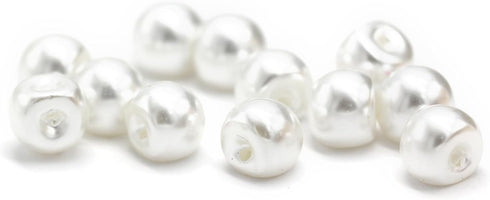 10mm Round White Pearl Buttons for Sewing, Shirts, Skirts, Wedding Dresses, Handmade Decorations, DIY Crafts (50pcs 10mm(0.394inch))...