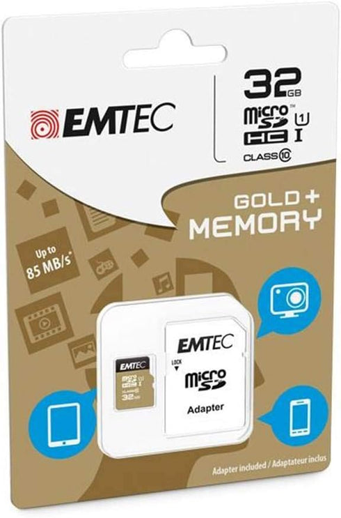 Emtec MicroSDHC UHSI U1 Elite Gold (32GB 1PK)...
