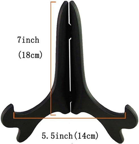Artliving Black 7" Wood-like Plastic Easels Plate Display Stands Picture Frame Stand Holder-Set of 4...