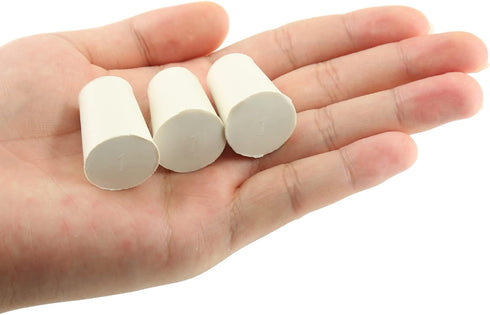 10 Pcs 1# White Solid Rubber Stoppers Tapered Lab Plugs, Dia. 19mm x Dia. 14mm - Height 26mm...