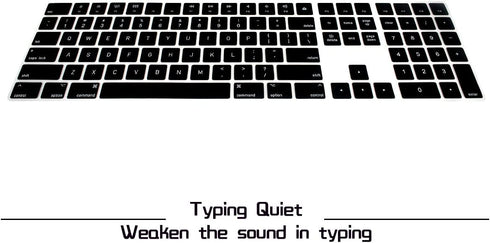 HRH Black Silicone Keyboard Cover Keypad Skin for Magic Keyboard with Numeric Keypad A1843 MQ052LL/A Released in 2017 (US Layout)...