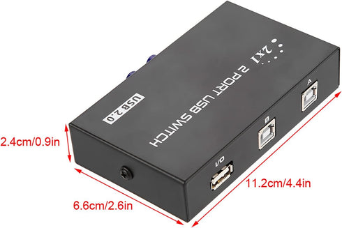 ASHATA USB 2.0 Peripheral Sharing Switch,2/4 Port USB 2.0 Manual Sharing Switch Switcher Box for PC Printer Scanner,USB Sharing Switch for 98/Me/2...