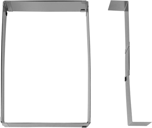 QWORK Stainless Steel Sheet Pan Extender, Adjustable Cake Mold Ring, Half Size, Square, 1 Pack...