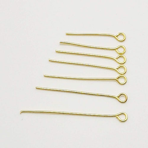 Chenkou Craft 700pcs Assorted of 7 Sizes Gold Mix Eye Pins for Jewelry Making (Gold, Mix)...