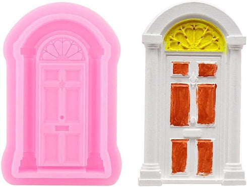 2Pcs Window Frame Silicone Maker Set, Food Grade 3D Fondant Cutter for Cake Decorating, Non Stick Baking Tools for Wedding Birthday Cupcakes, Cook...