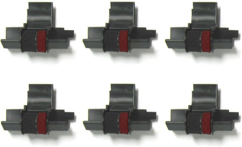 (6 Pack) COMPUMATIC Compatible/Replacement Calculator Ink Roller, Black/Red IR-40T, for Casio HR-300RC HR-200RC HR-170RC HR-150RC HR-100RC HR-100T...