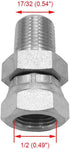 (2-PACK) 1404-04-04 Hydraulic Hose Adapter Fitting 1/4" Male (1/4-18 NPTF) × 1/4" Female Swivel (1/4-18 NPSM) SAE Straight Pipe Joints Connector C...