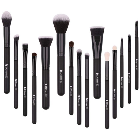 DUcare Makeup Brushes 15Pcs Premium Synthetic Kabuki Makeup Brush Set, Professional Foundation Concealers Powder Blush Blending Face Eye Shadows B...