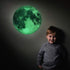 Glow in The Dark Moon Wall Decals 30cm Luminous Art Sticker at Night, Removable Adhesive Wall Decal for Kids Boy and Girl Bedroom...