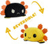 TeeTurtle - The Original Reversible Axolotl Plushie - Yellow + Black - Cute Sensory Fidget Stuffed Animals That Show Your Mood 4 inch...