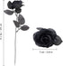 TUZAZO 10pcs Black Roses Artificial Flowers with Stems, Faux Silk Flowers Bridal Gothic Wedding Bouquet, Realistic Blossom Flora for Home, Office,...