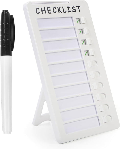 Dry Erase Chore Chart, Standable Whiteboard Checklist Board, Chore Chart for Kids Routine Chart with a Pen (Standable)...
