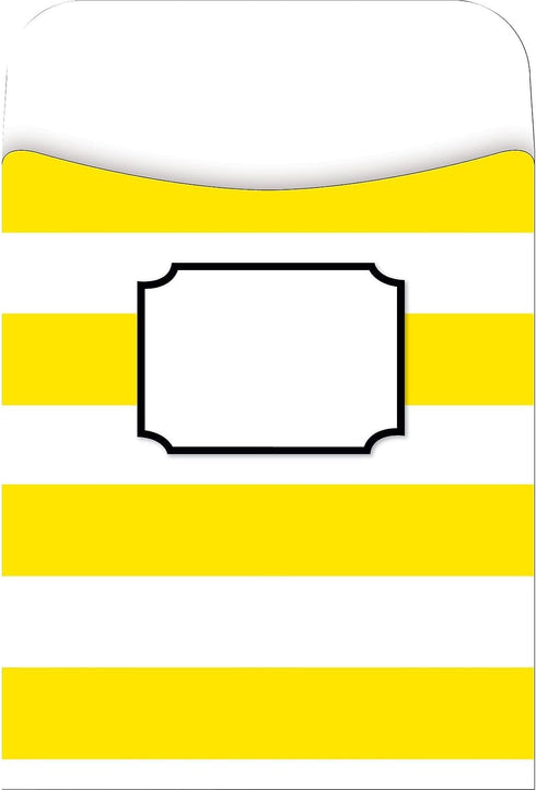 BARKER CREEK Peel & Stick Library Pockets, Wide Stripes, 3 Designs, Great for Holding Library, Index, and Flash Cards, Hall Passes, Recipes, and M...